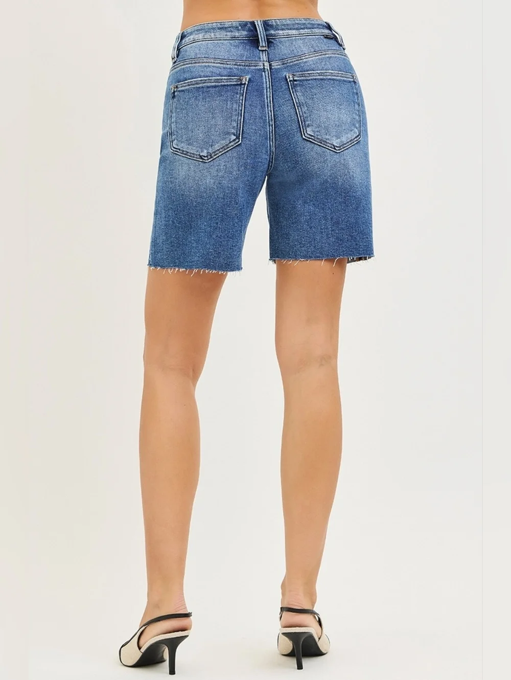 RISEN HR Tummy Control Medium Wash Classic Denim Jorts Jean Shorts Various NEW